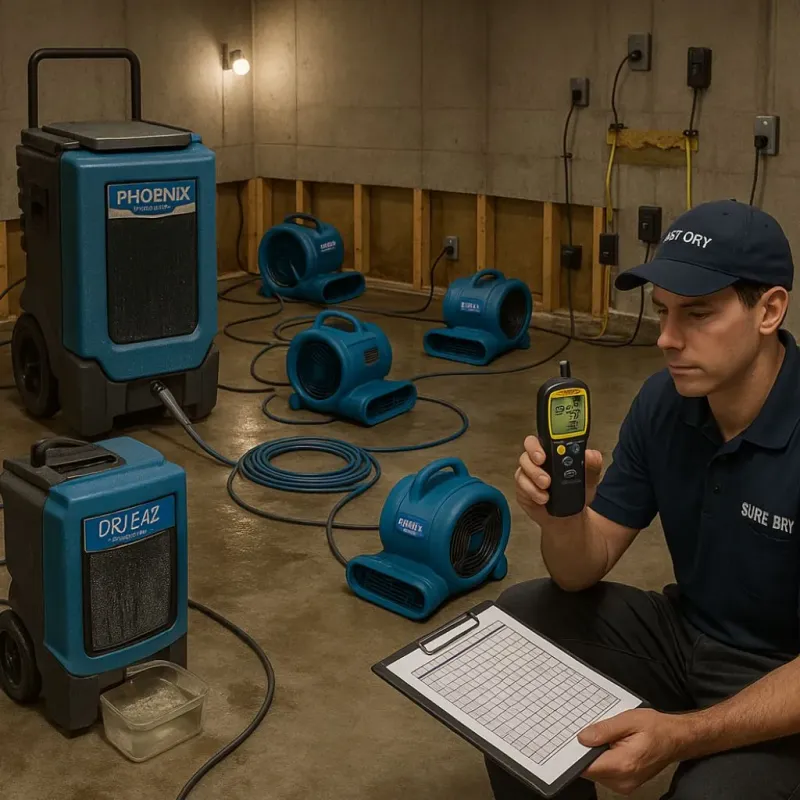 Structural Drying and Dehumidification process in Harwich, MA